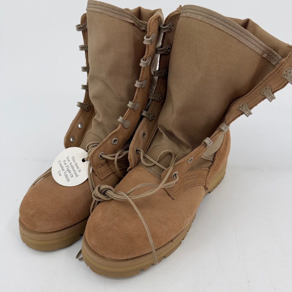 Tan Suede Military Combat Tactical Boots Vibram Sole Mens 4 XW